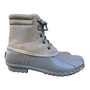 NAUTICA Sea Ripple Snow Duck Boots Grey Neutral Slip on Insulated Women’s size 7